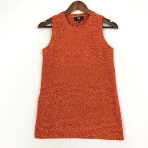 G by Giuliana Women's Size XX-Small Orange Knit Sleeveless Side Slit Tunic Top